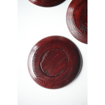 村瀬治兵衛 朱刷毛目 栗ハツリ千菓子器 五客一組　Q296 