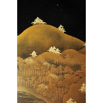 研出蒔絵 四方香盆　Q297 