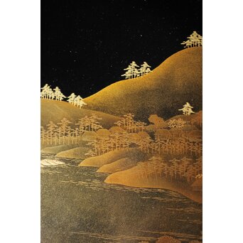 研出蒔絵 四方香盆　Q297 