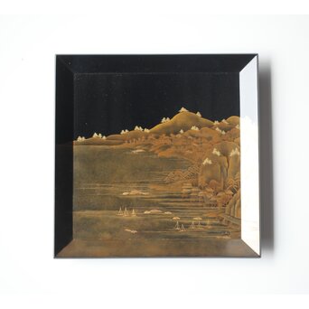 研出蒔絵 四方香盆　Q297