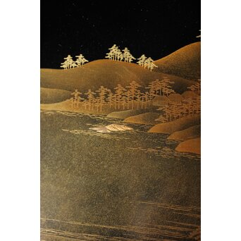 研出蒔絵 四方香盆　Q297 