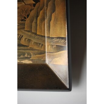 研出蒔絵 四方香盆　Q297 