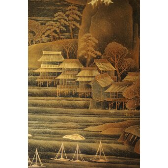 研出蒔絵 四方香盆　Q297 