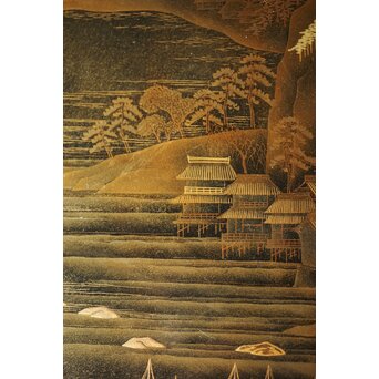 研出蒔絵 四方香盆　Q297 