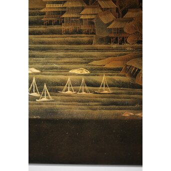 研出蒔絵 四方香盆　Q297 