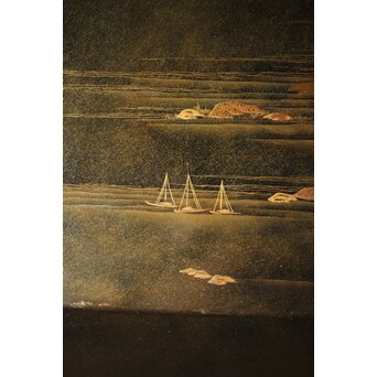 研出蒔絵 四方香盆　Q297 