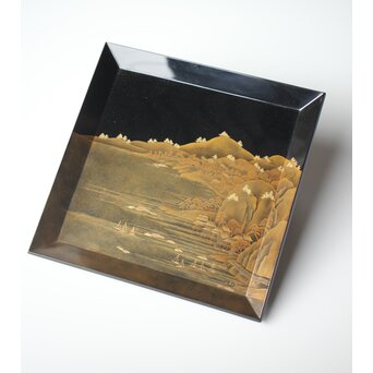 研出蒔絵 四方香盆　Q297 