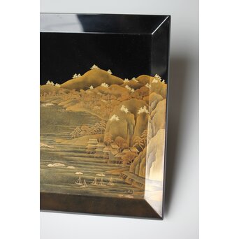 研出蒔絵 四方香盆　Q297 