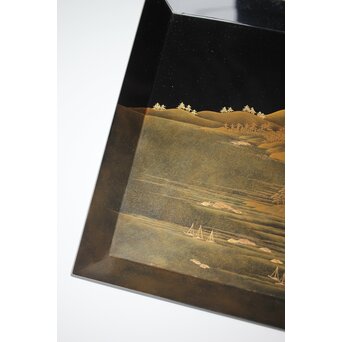 研出蒔絵 四方香盆　Q297 