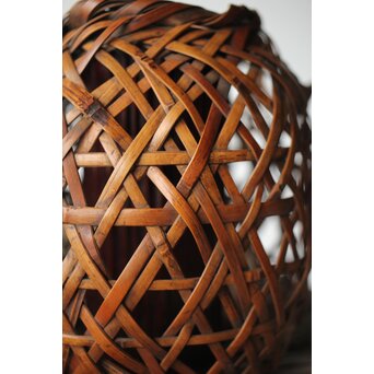 初代 田辺竹雲斎 座禅式花籠 竹籠　U279 