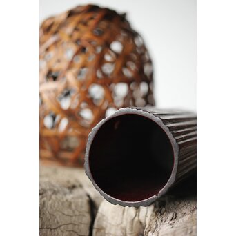 初代 田辺竹雲斎 座禅式花籠 竹籠　U279 