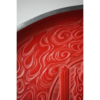 本堆朱彫 不動明王図 大皿　Q298 