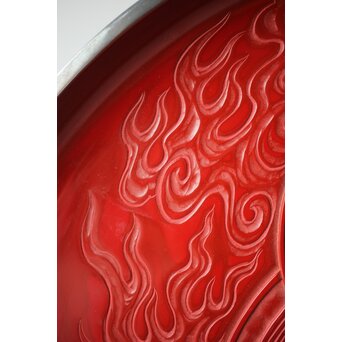 本堆朱彫 不動明王図 大皿　Q298 