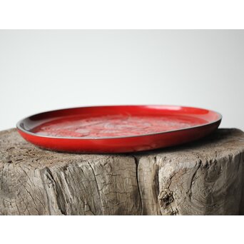 本堆朱彫 不動明王図 大皿　Q298 