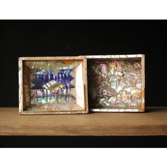 李朝/朝鮮螺鈿風 螺鈿蓋物　Q298-1 