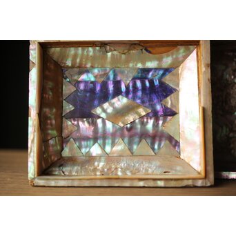 李朝/朝鮮螺鈿風 螺鈿蓋物　Q298-1 