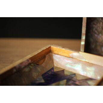 李朝/朝鮮螺鈿風 螺鈿蓋物　Q298-1 