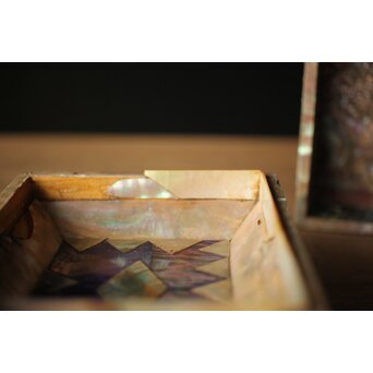 李朝/朝鮮螺鈿風 螺鈿蓋物　Q298-1 