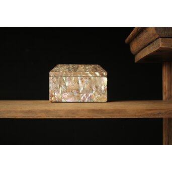 李朝/朝鮮螺鈿風 螺鈿蓋物　Q298-1