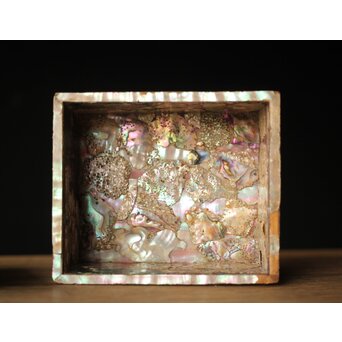 李朝/朝鮮螺鈿風 螺鈿蓋物　Q298-1 