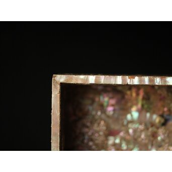 李朝/朝鮮螺鈿風 螺鈿蓋物　Q298-1 