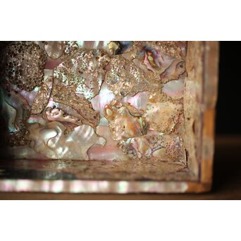 李朝/朝鮮螺鈿風 螺鈿蓋物　Q298-1 