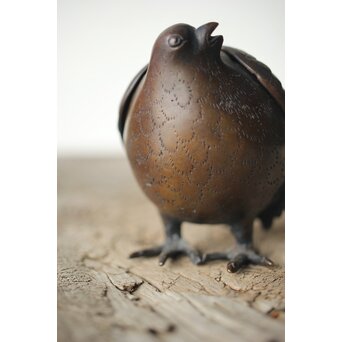 倣 亀女 鶉銅香炉　M310 