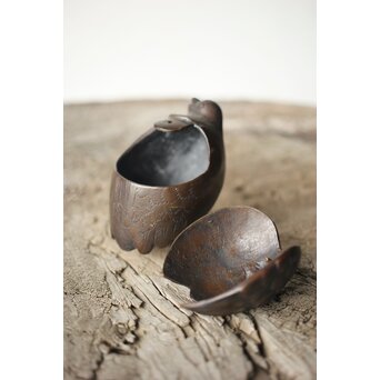 倣 亀女 鶉銅香炉　M310 