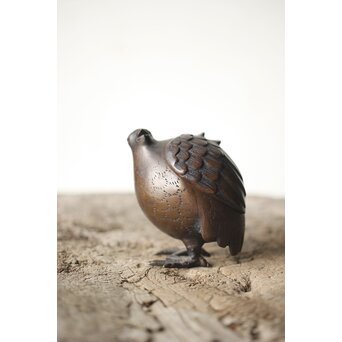 倣 亀女 鶉銅香炉　M310