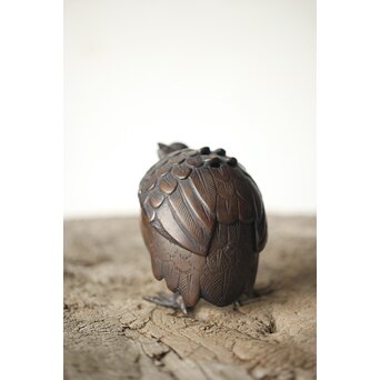 倣 亀女 鶉銅香炉　M310 