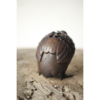 倣 亀女 鶉銅香炉　M310 