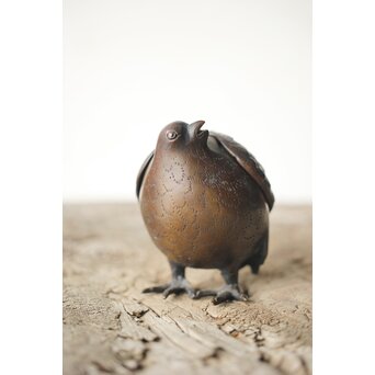 倣 亀女 鶉銅香炉　M310 