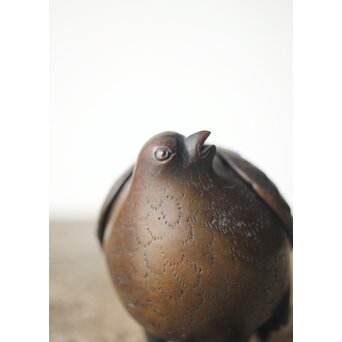 倣 亀女 鶉銅香炉　M310 