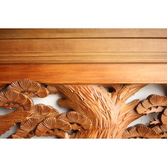 深彫 鷹松木彫欄間 2枚1組　R0161 