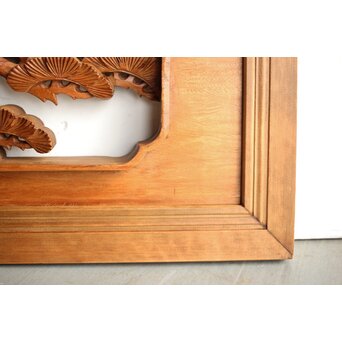 深彫 鷹松木彫欄間 2枚1組　R0161 