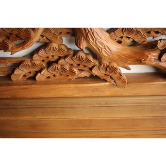 深彫 鷹松木彫欄間 2枚1組　R0161 