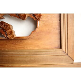 深彫 鷹松木彫欄間 2枚1組　R0161 