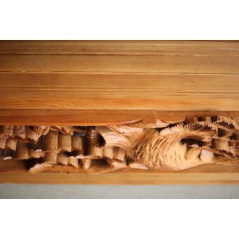 深彫 鷹松木彫欄間 2枚1組　R0161 