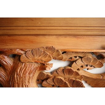 深彫 鷹松木彫欄間 2枚1組　R0161 