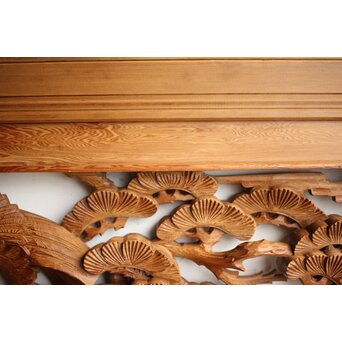 深彫 鷹松木彫欄間 2枚1組　R0161 