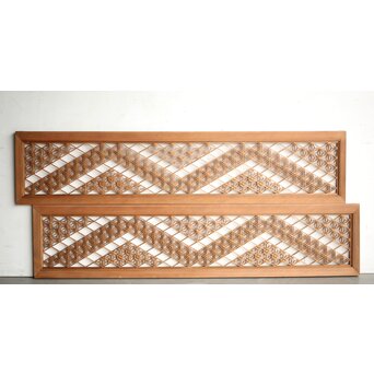 白木 多種組子欄間 2枚1組　R0163