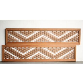 白木 多種組子欄間 2枚1組　R0163 