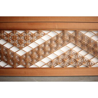 白木 多種組子欄間 2枚1組　R0163 