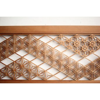 白木 多種組子欄間 2枚1組　R0163 