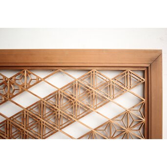 白木 多種組子欄間 2枚1組　R0163 