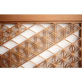 白木 多種組子欄間 2枚1組　R0163 