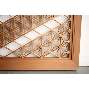 白木 多種組子欄間 2枚1組　R0163 