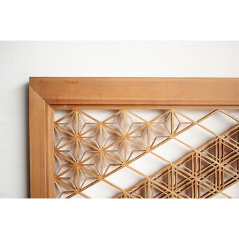 白木 多種組子欄間 2枚1組　R0163 