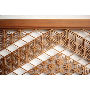 白木 多種組子欄間 2枚1組　R0163 