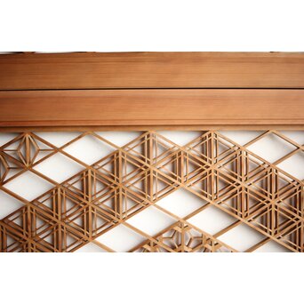 白木 多種組子欄間 2枚1組　R0163 